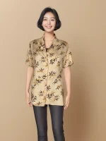 Elegant Floral Patterned Silk Shirt
