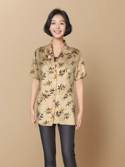 Elegant Floral Patterned Silk Shirt