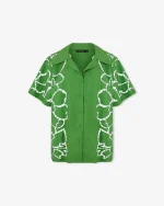 Vibrant Green Embroidered Short-Sleeve Shirt - Image 6