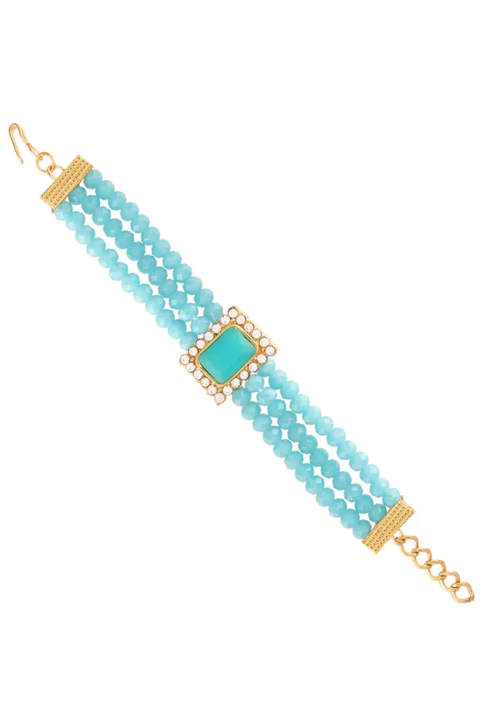 Elegant Beaded Bracelet With Crystal Accent - Image 2
