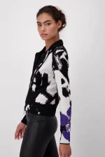 Abstract Pattern Zip-Up Knitwear - Image 6