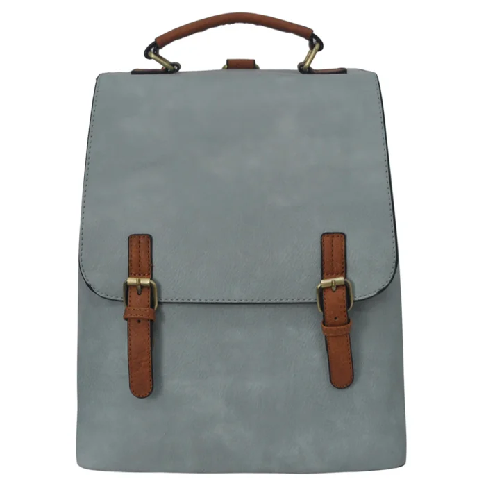 Stylish Backpack With Brown Leather Straps - Image 3
