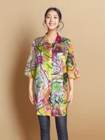Vibrant Abstract Print Casual Shirt