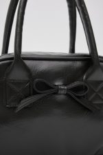 Elegant Black Handbag With Bow Detail - Image 5
