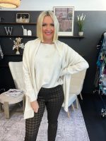 Elegant White Knit Sweater With Polka Dots - Image 6